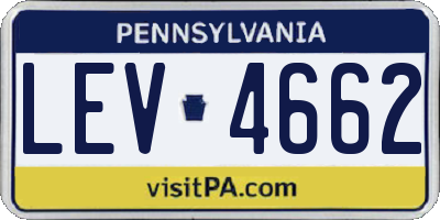 PA license plate LEV4662