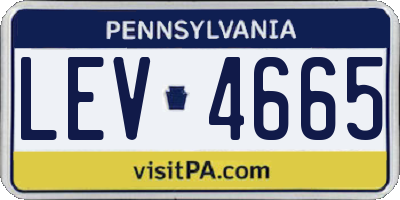 PA license plate LEV4665