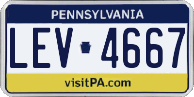 PA license plate LEV4667
