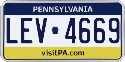 PA license plate LEV4669