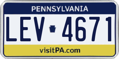 PA license plate LEV4671