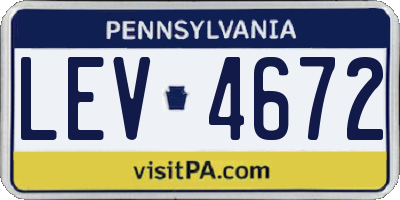 PA license plate LEV4672
