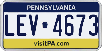 PA license plate LEV4673