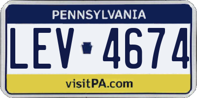 PA license plate LEV4674