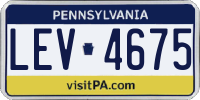 PA license plate LEV4675