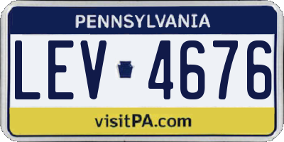 PA license plate LEV4676