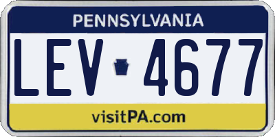 PA license plate LEV4677