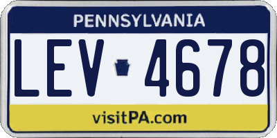 PA license plate LEV4678