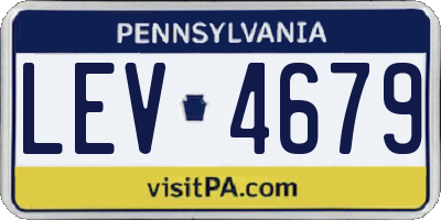 PA license plate LEV4679