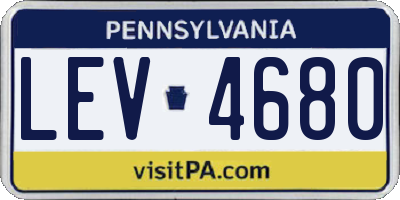 PA license plate LEV4680