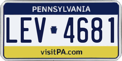 PA license plate LEV4681