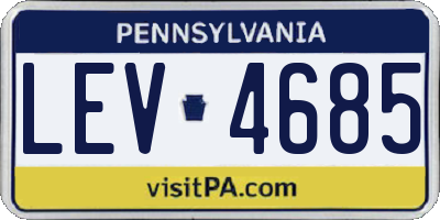 PA license plate LEV4685