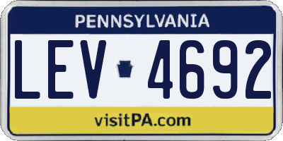 PA license plate LEV4692