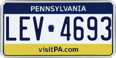 PA license plate LEV4693