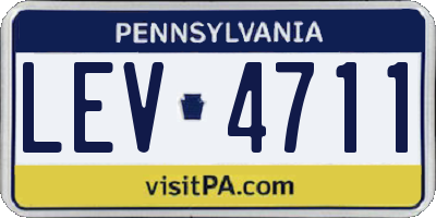 PA license plate LEV4711