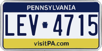 PA license plate LEV4715