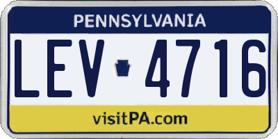 PA license plate LEV4716