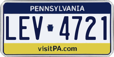 PA license plate LEV4721