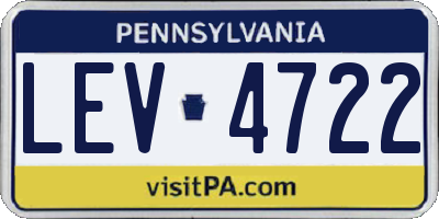 PA license plate LEV4722