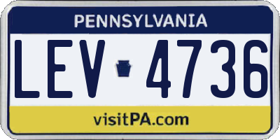 PA license plate LEV4736