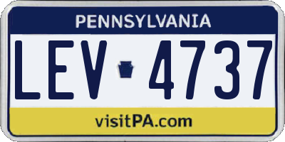 PA license plate LEV4737