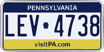 PA license plate LEV4738