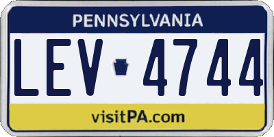 PA license plate LEV4744