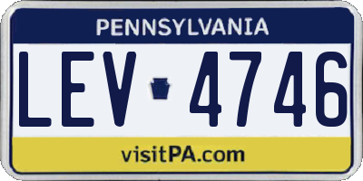 PA license plate LEV4746