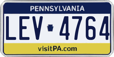 PA license plate LEV4764