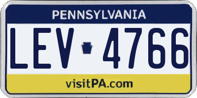 PA license plate LEV4766