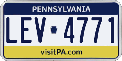 PA license plate LEV4771