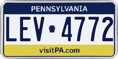 PA license plate LEV4772