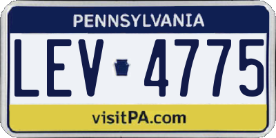 PA license plate LEV4775