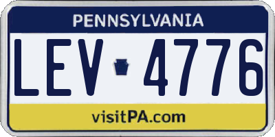 PA license plate LEV4776