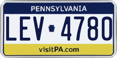 PA license plate LEV4780