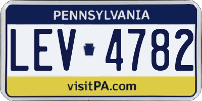 PA license plate LEV4782