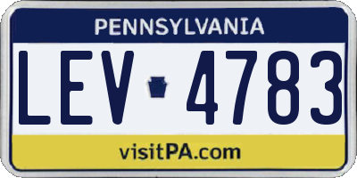 PA license plate LEV4783
