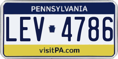 PA license plate LEV4786