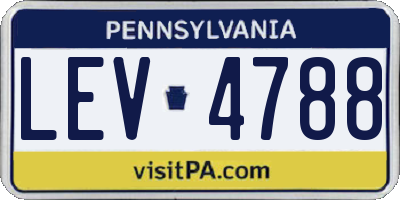 PA license plate LEV4788