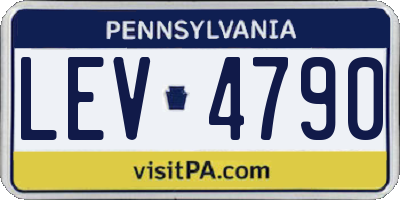 PA license plate LEV4790