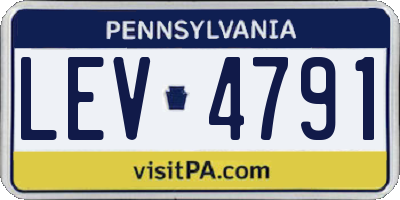 PA license plate LEV4791