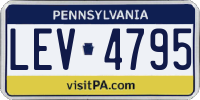 PA license plate LEV4795