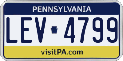 PA license plate LEV4799