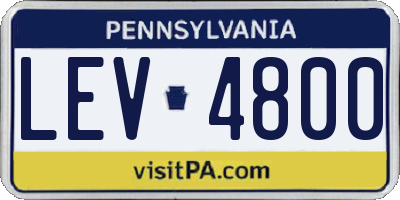 PA license plate LEV4800