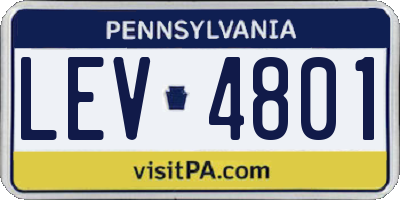 PA license plate LEV4801