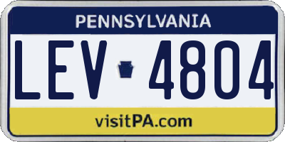 PA license plate LEV4804