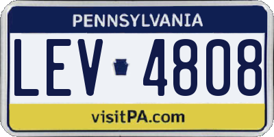 PA license plate LEV4808