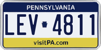 PA license plate LEV4811
