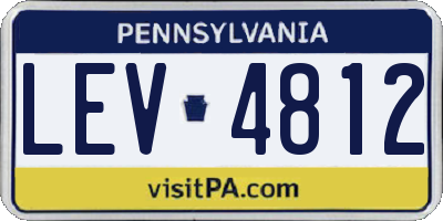 PA license plate LEV4812