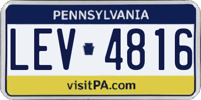 PA license plate LEV4816